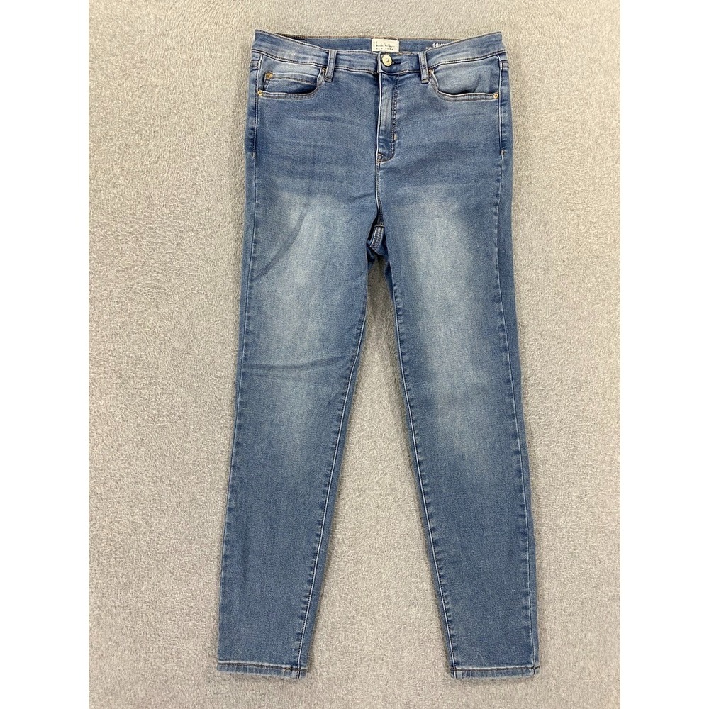 Nicole‎ Miller Jeans Womens 12 Blue SOHO High Rise Ankle Skinny Light Wash Denim